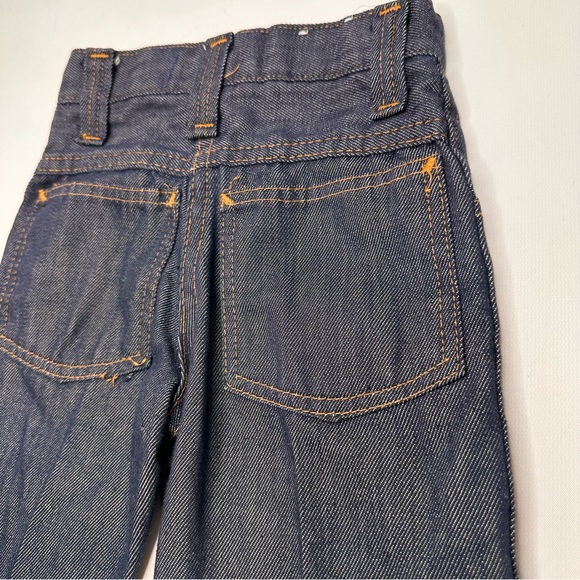 Billy the Kid VTG 50s 60s Boys Jeans Dark Wash Straight Single Orange Stitch - Picture 8 of 13